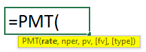 advanced excel formulas-PMT Function Syntax