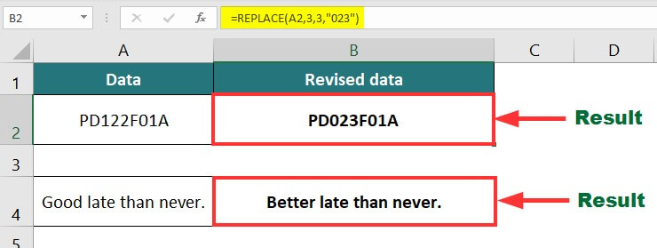 advanced excel formulas-REPLACE and SUBSTITUTE Functions Example 2