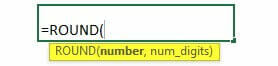 advanced excel formulas-ROUND Function Syntax