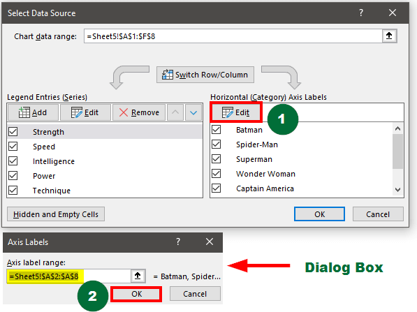 Radar Chart in Excel-Method 2-1