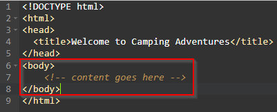 Basic HTML Tags body tag