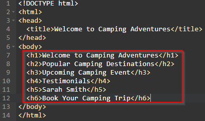 Basic HTML Tags-Heading Tags