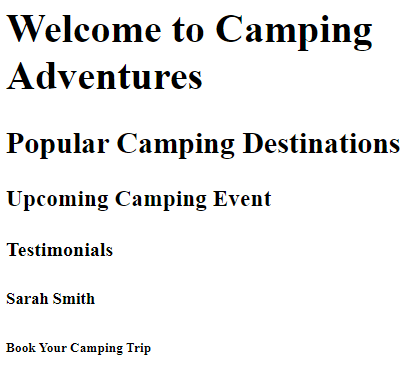 Basic HTML Tags-headings output