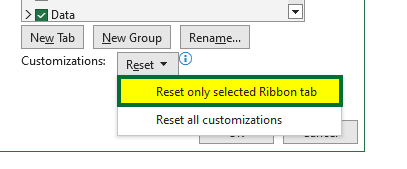 Reset Ribbon 9.2