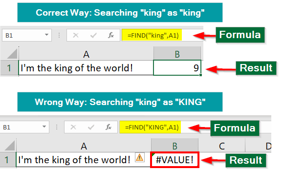 SEARCH Formula Vs. FIND Formula