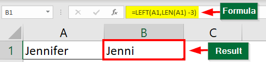 LEFT Formula in Excel-LEFT with LEN Function