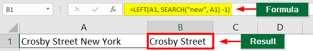 LEFT Formula in Excel-LEFT with SEARCH