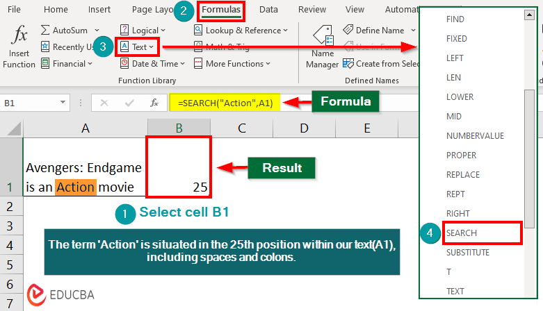 Search Formula in Excel