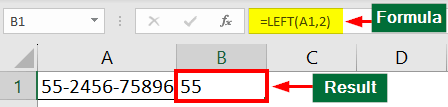LEFT Formula in Excel-Numbers 