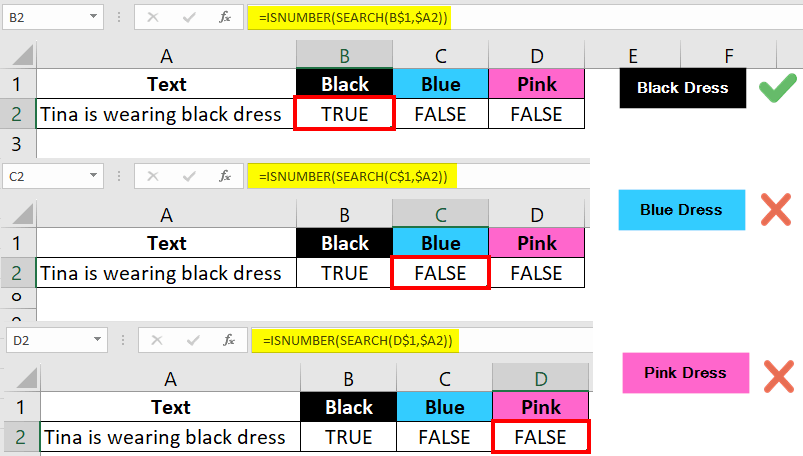 SEARCH Formula in Excel-SEARCH with ISNUMBER