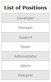 List of Positions Example 1-7