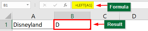 LEFT Formula in Excel-Single letter
