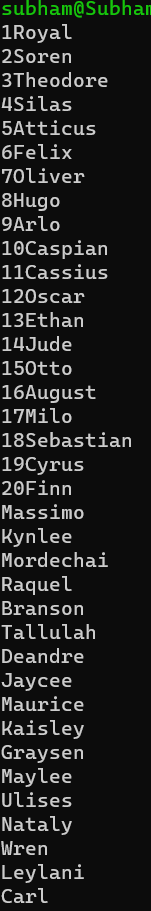 Type 'q' to quit - Unix Command
